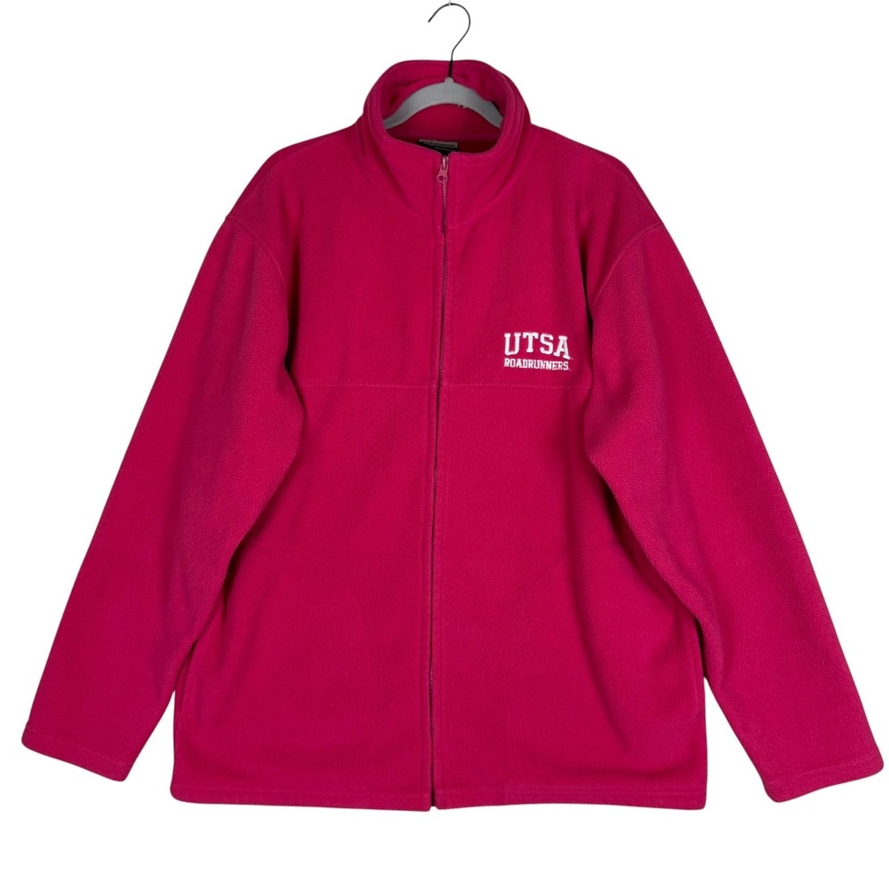 UTSA Roadrunners Jacket Womens Large Pink NCAA Football Weatherproof Fleece‎